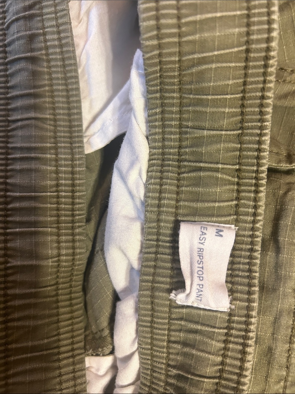 Men's Drawstring Ripstop Pants - Olive & Khaki - Picture 4 of 6